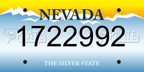 1722992 Nevada License Plate