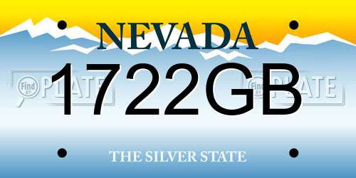 1722GB Nevada License Plate