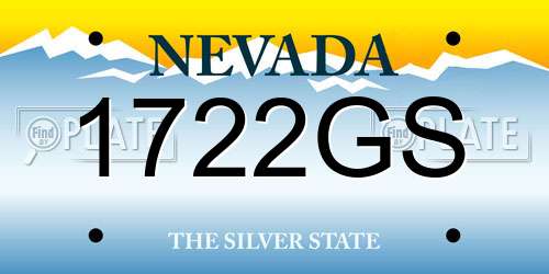 1722GS Nevada License Plate
