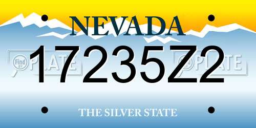 17235Z2 Nevada License Plate