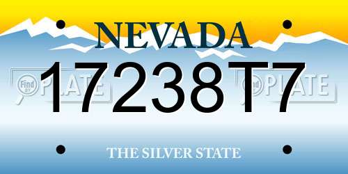 17238T7 Nevada License Plate