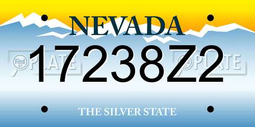 17238Z2 Nevada License Plate