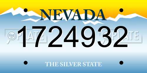 1724932 Nevada License Plate