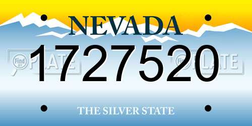 1727520 Nevada License Plate