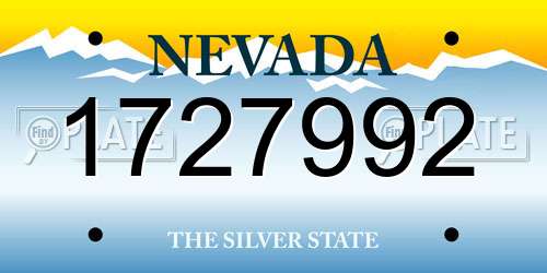1727992 Nevada License Plate