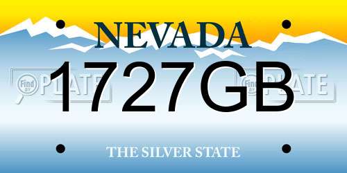 1727GB Nevada License Plate