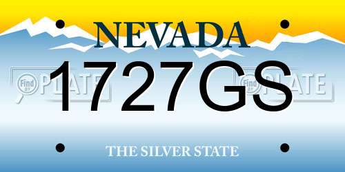 1727GS Nevada License Plate