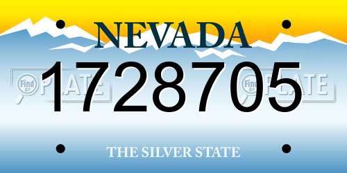 1728705 Nevada License Plate