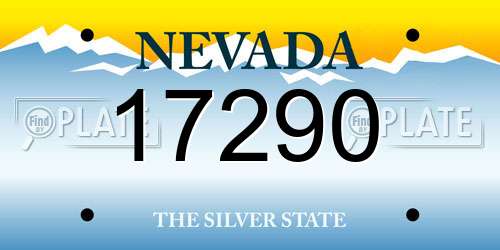 17290 Nevada License Plate