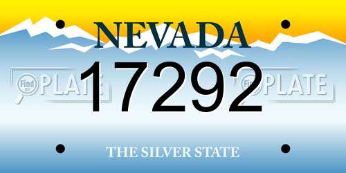 17292 Nevada License Plate