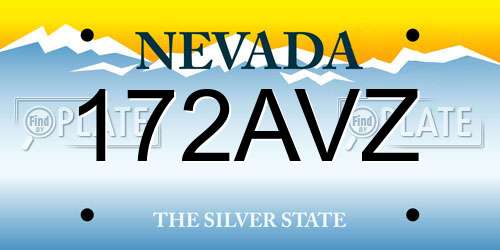 172AVZ Nevada License Plate