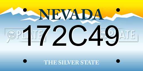 172C49 Nevada License Plate