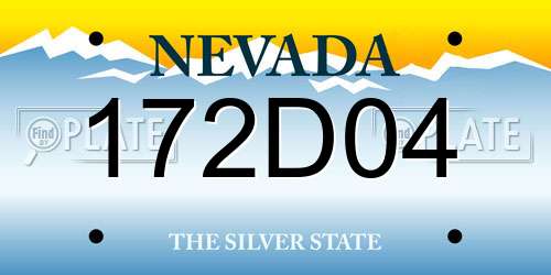 172D04 Nevada License Plate