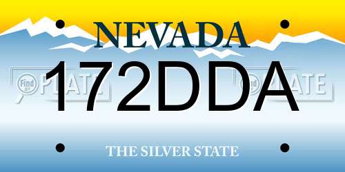 172DDA Nevada License Plate
