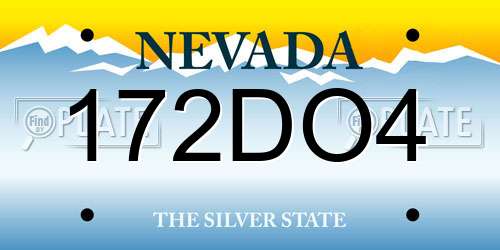172DO4 Nevada License Plate