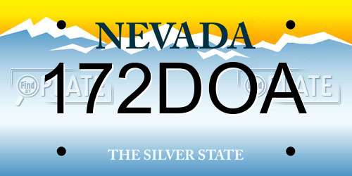 172DOA Nevada License Plate