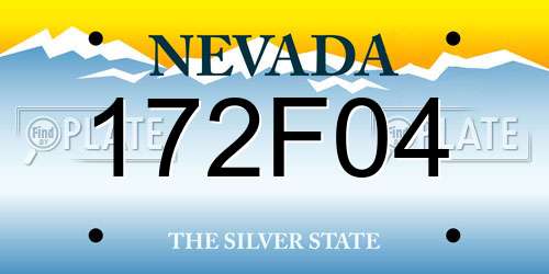 172F04 Nevada License Plate