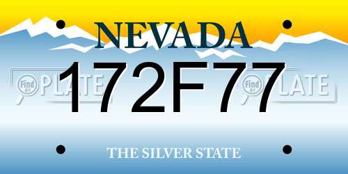 172F77 Nevada License Plate