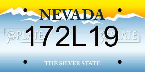 172L19 Nevada License Plate