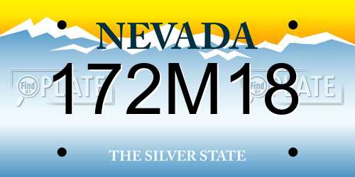 172M18 Nevada License Plate