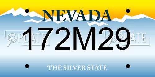 172M29 Nevada License Plate