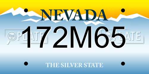172M65 Nevada License Plate