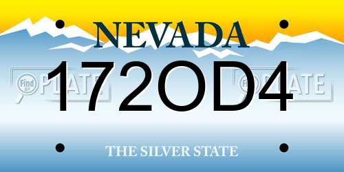 172OD4 Nevada License Plate