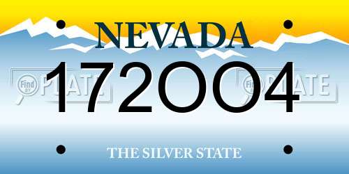 172OO4 Nevada License Plate