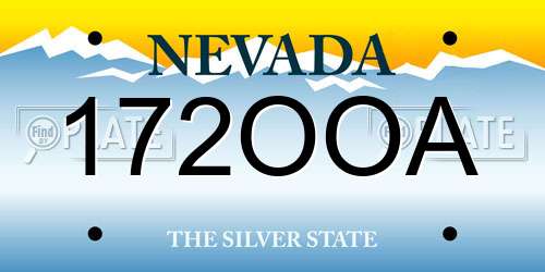 172OOA Nevada License Plate