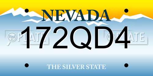172QD4 Nevada License Plate