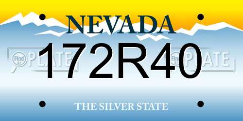 172R40 Nevada License Plate
