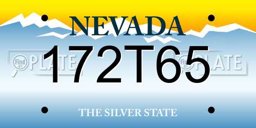 172T65 Nevada License Plate