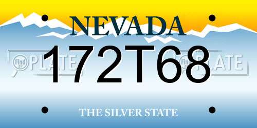 172T68 Nevada License Plate
