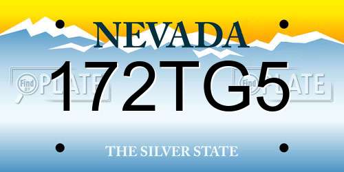 172TG5 Nevada License Plate