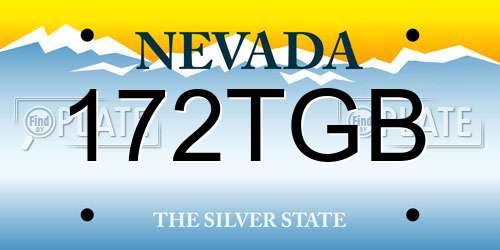 172TGB Nevada License Plate