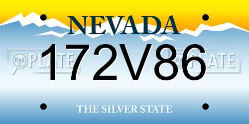 172V86 Nevada License Plate