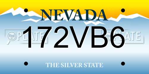 172VB6 Nevada License Plate