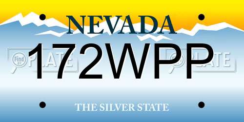 172WPP Nevada License Plate
