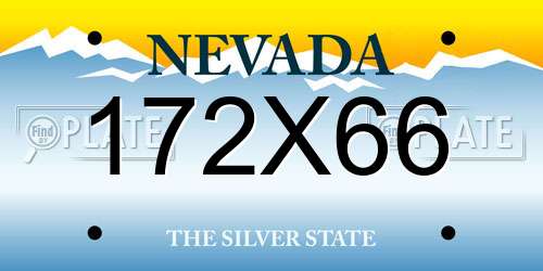 172X66 Nevada License Plate