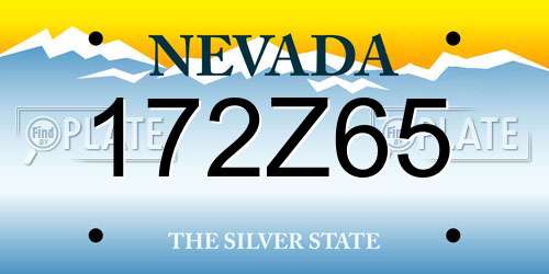 172Z65 Nevada License Plate