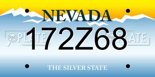 172Z68 Nevada License Plate