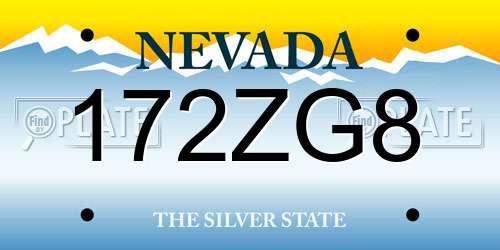 172ZG8 Nevada License Plate