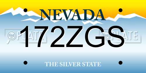 172ZGS Nevada License Plate