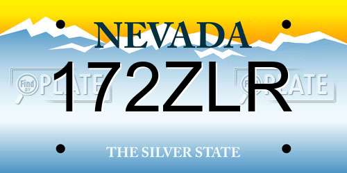 172ZLR Nevada License Plate