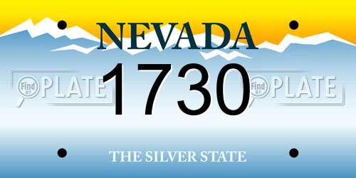 1730 Nevada License Plate
