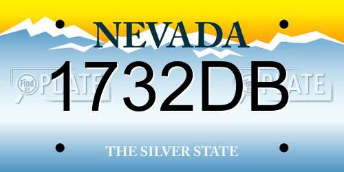 1732DB Nevada License Plate