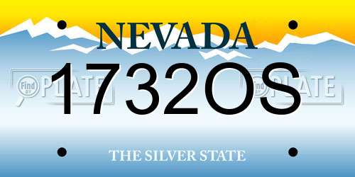 1732OS Nevada License Plate