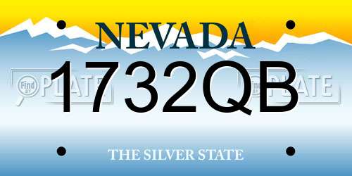 1732QB Nevada License Plate