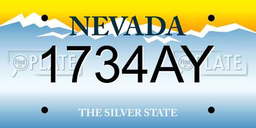 1734AY Nevada License Plate