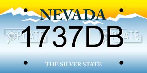 1737DB Nevada License Plate